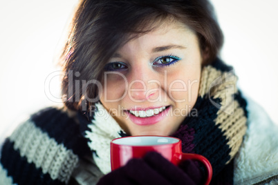 Attractive woman taking a drink