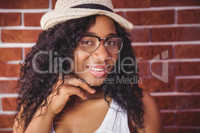 Happy hipster with a hat