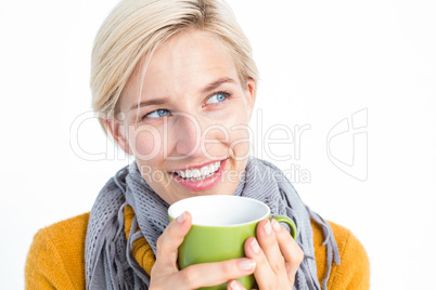 Close up of woman drinking from a cup