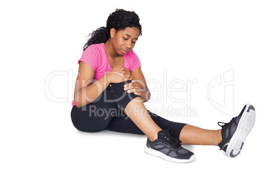 Fit woman with knee injury