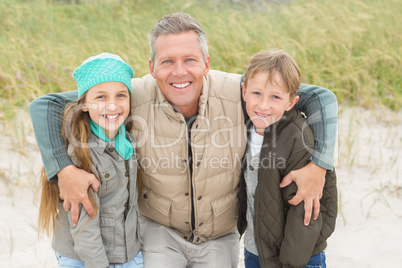 Father and his kids enjoying a day out