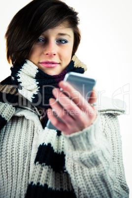 Cute woman using her smartphone