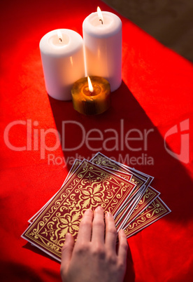 Fortune teller using tarot cards