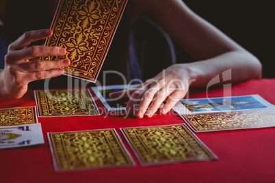 Fortune teller using tarot cards