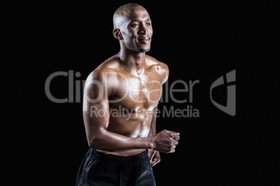 Athlete smiling while running