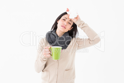 Sick woman having a migraine