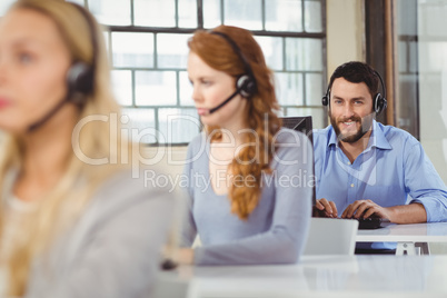 Portrait of young smiling operator