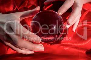 Fortune teller using crystal ball
