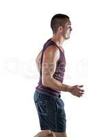 Fit man in sportswear jogging