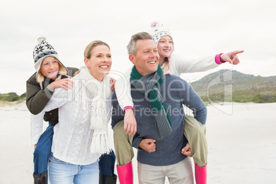 Happy family enjoying a nice day out