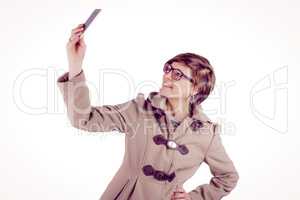 Attractive woman taking a selfie