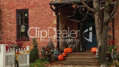Halloween. Decorated yard. Ontario. Canada.