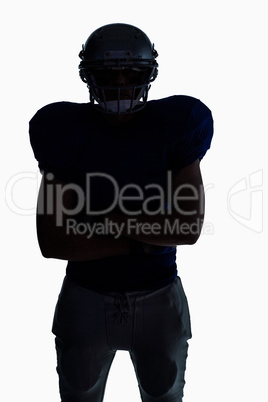 Silhouette American football player standing