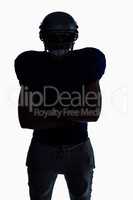 Silhouette American football player standing