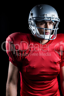 American football player looking away