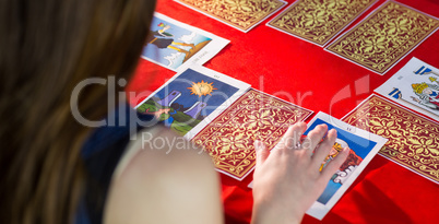 Fortune teller using tarot cards