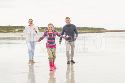 Parents chasing their kid for fun
