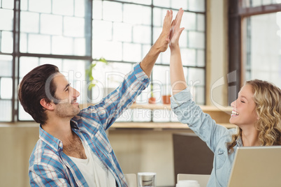 High five done by colleague