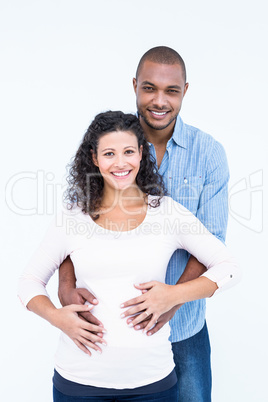 Portrait of couple against white background