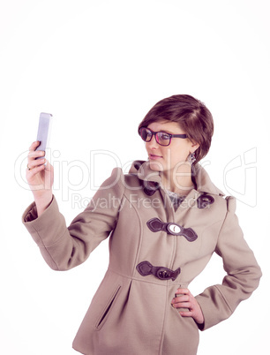 Attractive woman taking a selfie