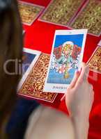 Fortune teller using tarot cards