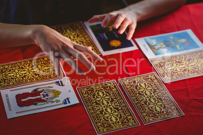 Fortune teller using tarot cards