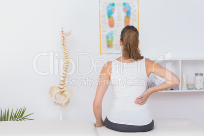 Wear view of patient with back pain