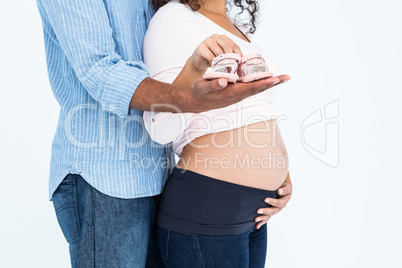 Young couple with footwear