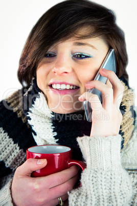 Cute woman using her smartphone