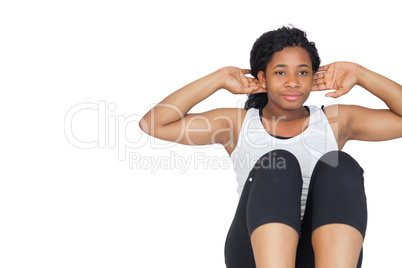 Fit woman doing sit ups