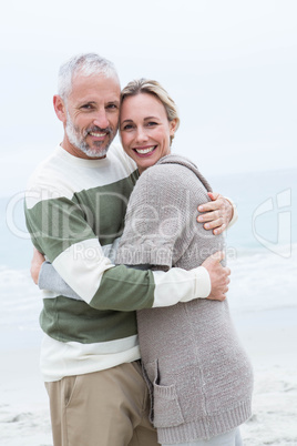 Romantic couple hugging each other