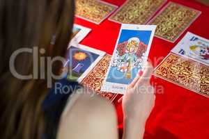 Fortune teller using tarot cards