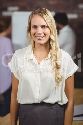 Portrait of joyful businesswoman