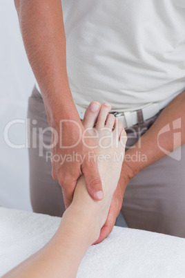Woman having foot massage