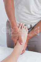 Woman having foot massage