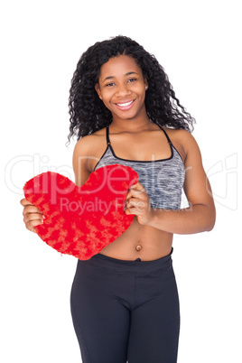 Fit model showing heart cushion