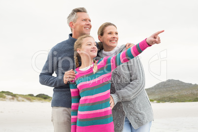 Family looking out towards the sea