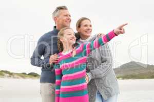 Family looking out towards the sea