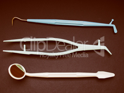 Retro look Dentist tools