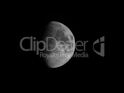 Black and white Gibbous moon