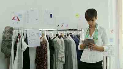 Confident Happy Business Woman Businesswoman Manager Working With Ipad