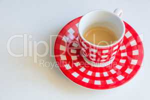 Red striped cup of coffee