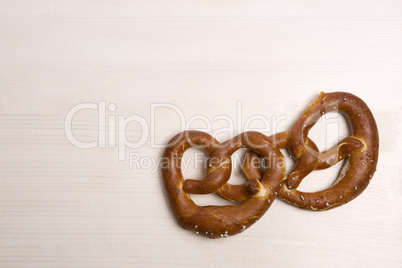 Bavarian pretzel on a white background