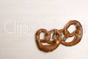 Bavarian pretzel on a white background