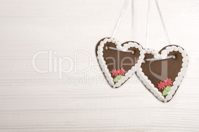 Bavarian gingerbread hearts for Oktoberfest background