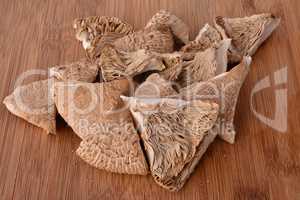 Dried pieces of Parasol mushroom