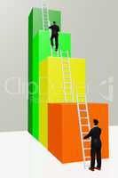 Man on the success ladder