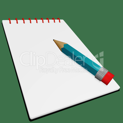 Writing pad with pencil