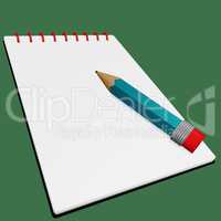 Writing pad with pencil