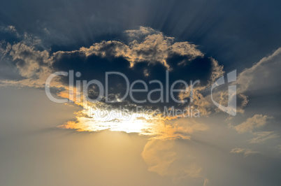 Sunset sky and clouds background